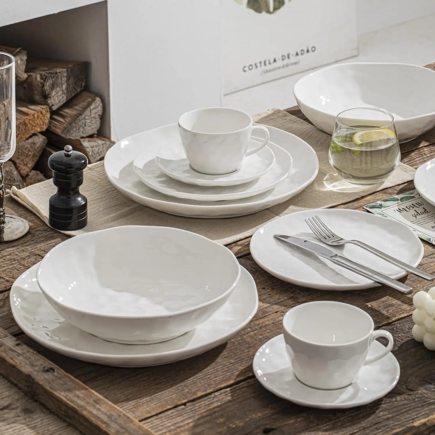 Plates And Bowls Set 12 Piece Porcelain Dinnerware For Four White Dishes