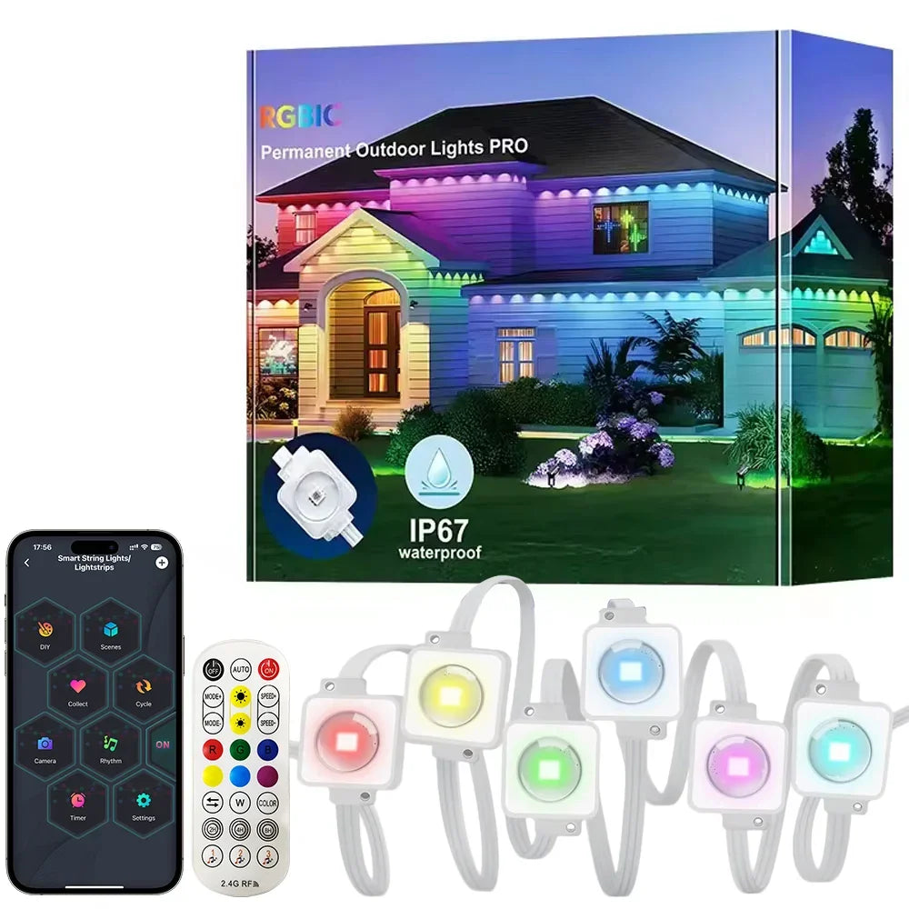 IP67 Waterproof Outdoor String Lights With App Remote Control And Music Sync