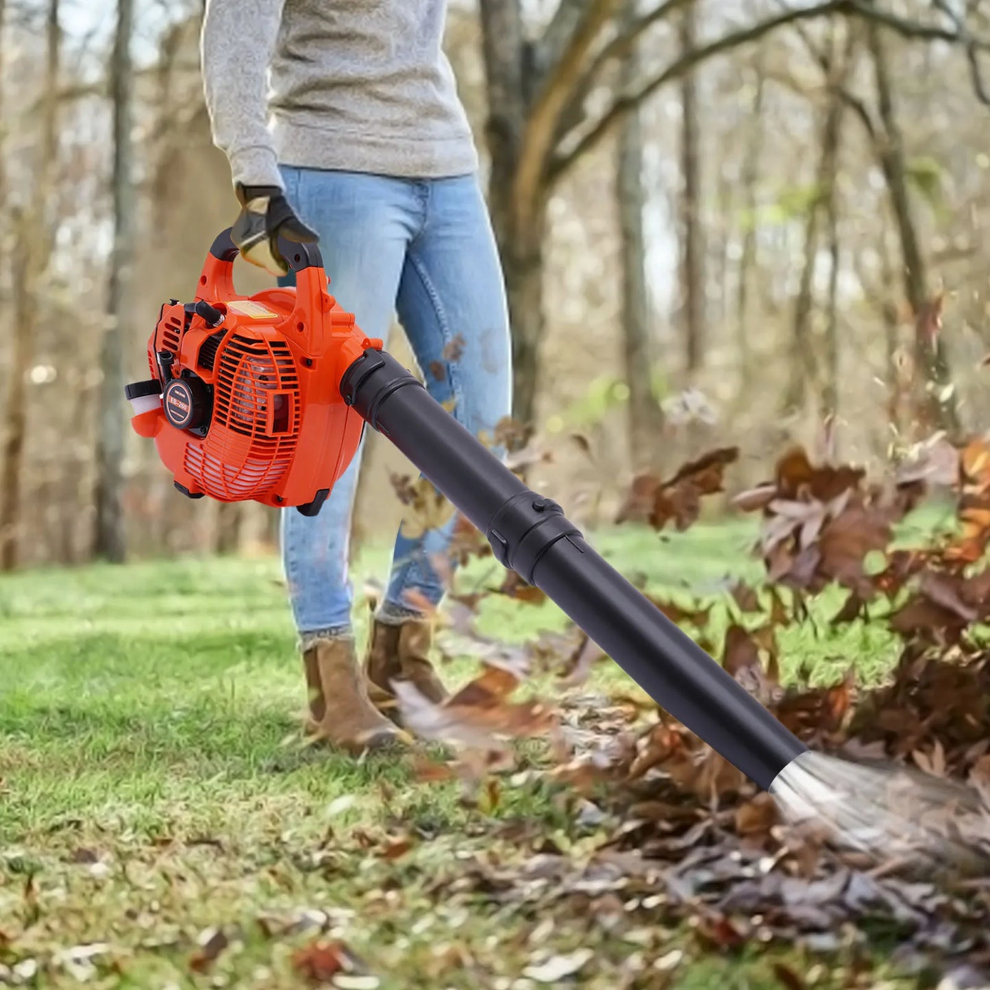 Gas Leaf Blower 25.4cc 2 Stroke Handheld Dust Blower Tool