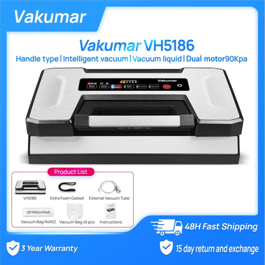 Vakumar VH5186 Automatic Kitchen Vacuum Sealer With 2 Rolls