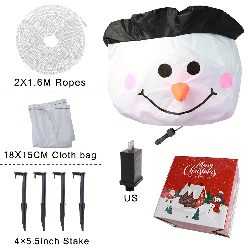 5FT Christmas Inflatable Snowman Model Decor Built-in LED Light Glowing Xmas Blow Up Snowman Garden Yard Party Holiday Ornament