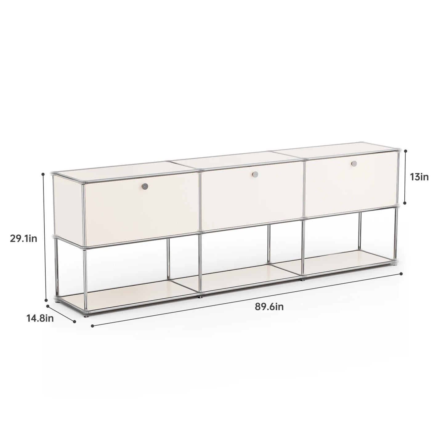 Modern Stainless Steel Storage Cabinet TV Stand Multi Shelf Organizer For Home