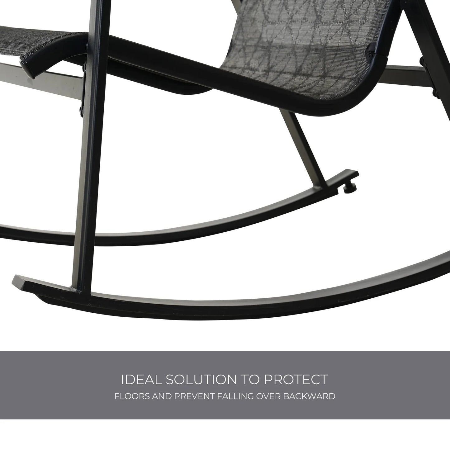 Mesh Sling Rocking Chair Outdoor E Coated Steel Rocker Porch Patio Garden