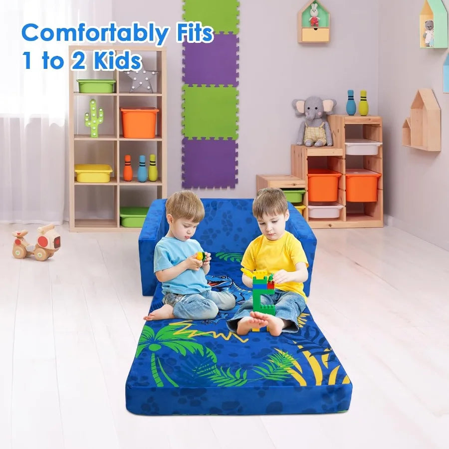 Foldable Sofas Couch 2 in 1 Convertible Sofa to Lounger Flip Open Toddlers Sofa Bed for Home Living Room and Bedroom Use Compac