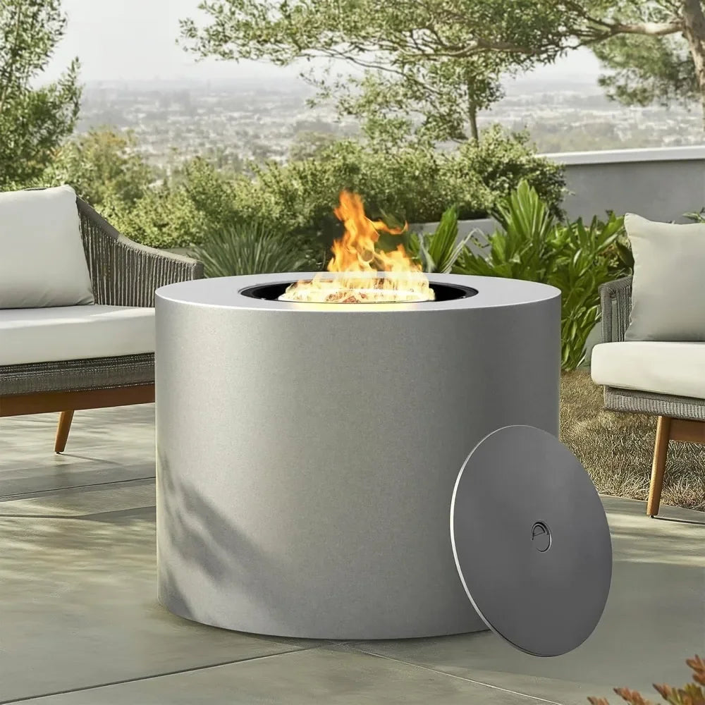 32 Inch Square Propane Fire Pit Table 50000 BTU Alloy Steel Outdoor Gas Fire Pit