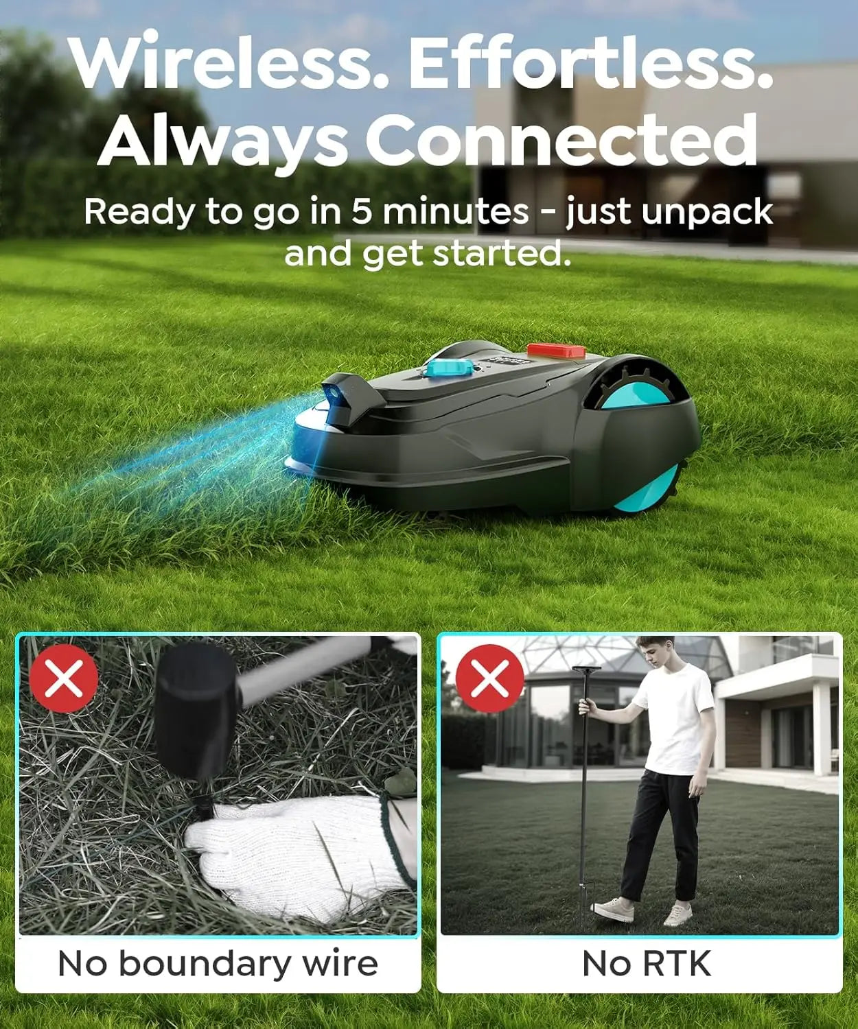 Customizable Cordless Robot Lawn Mower GPS Navigation App