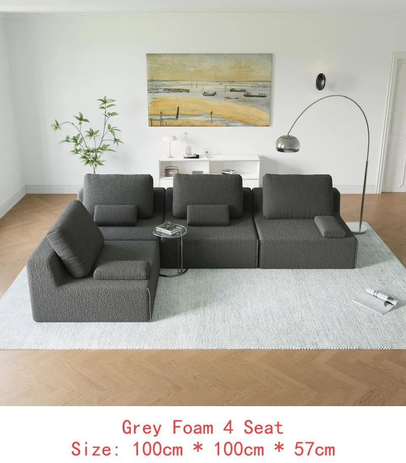 Oversized Modular Sectional Sofa, Luxury Boucle Couch Set, Convertible Compressed Sofa with Spacious Foam Filling for Living