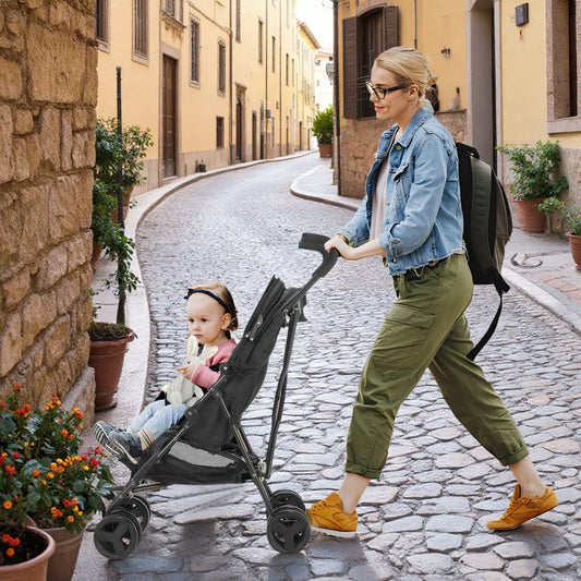 Lightweight Folding Kids Stroller Sit Or Lie Down Four Wheel