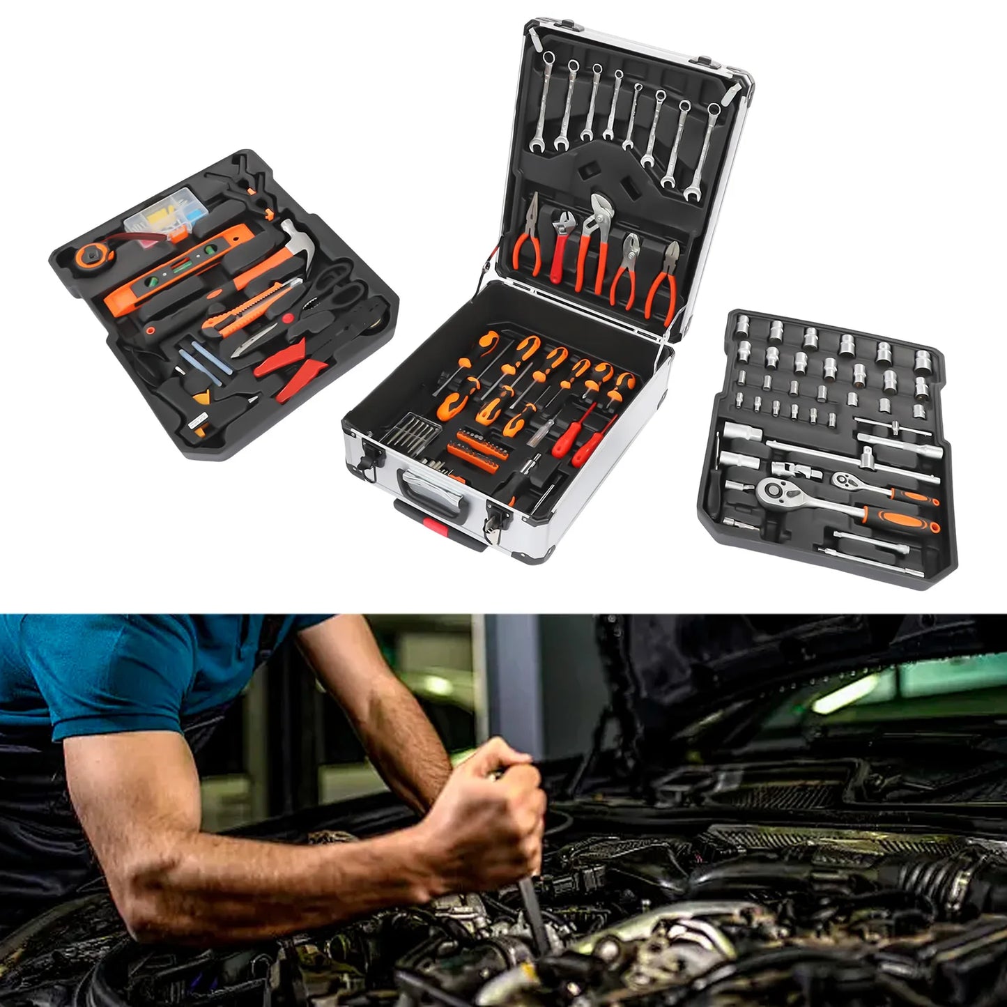 Trolley Case Tool Box Set Rust-Resistant Household Hand Tool Kit Mixed Hand Tool Kit for Home Maintenance/Garden Care