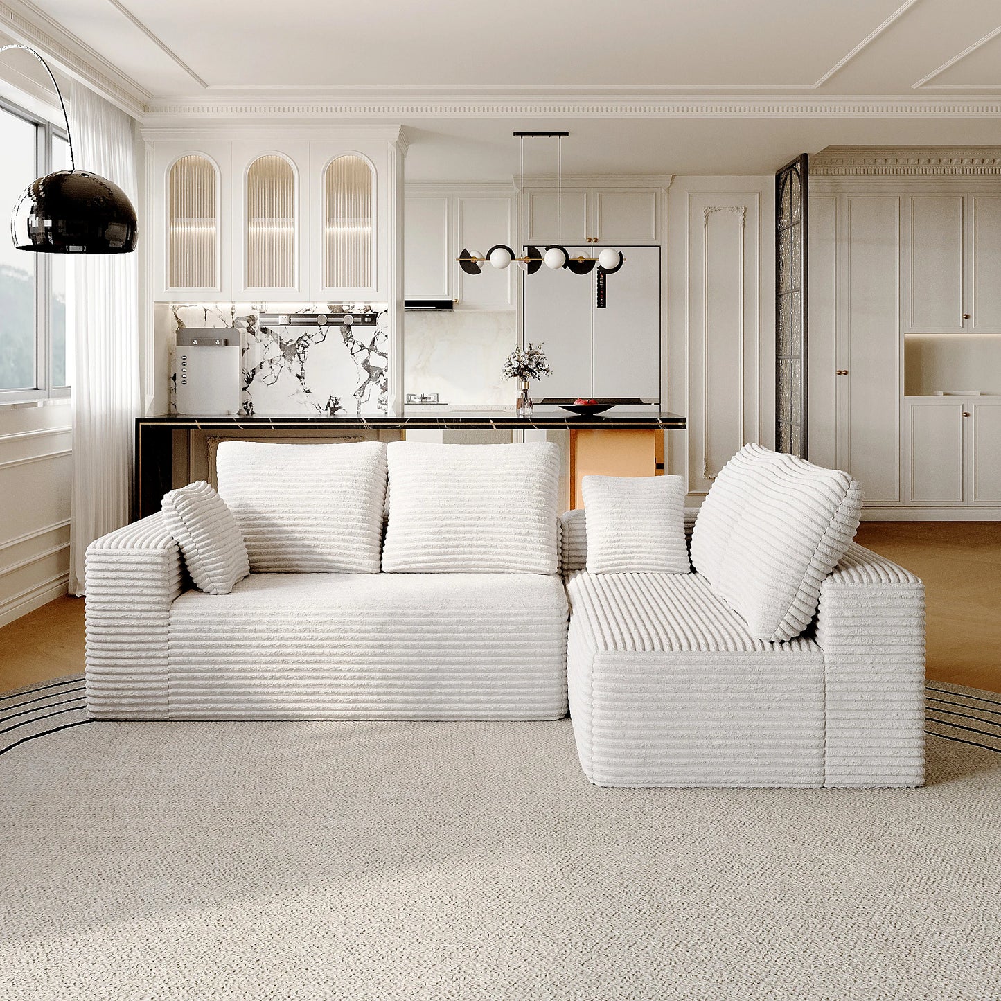 Sdorens 104 Inch Cloud Sectional Sofa With L Shape Chaise Living Room Bedroom