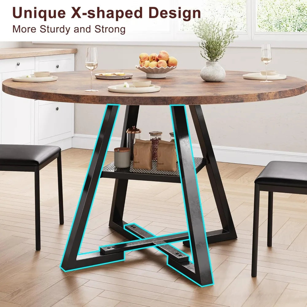Round Dining Table Set For 4 Pedestal Circle Table Chairs