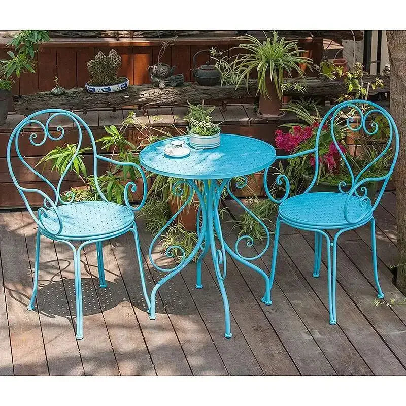 European Minimalist Iron Outdoor Garden Table And Chair Set