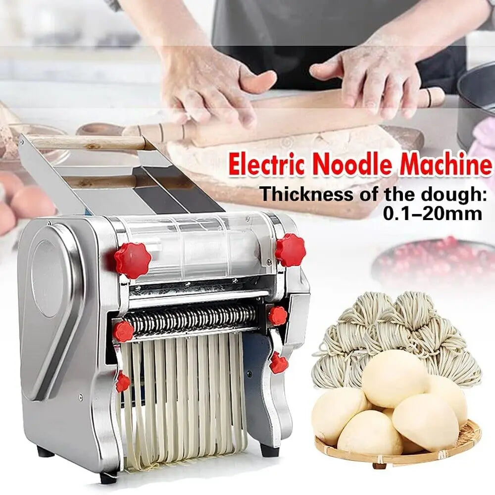 550W Electric Pasta Maker Noodle Machine Stainless Steel Dual Knife