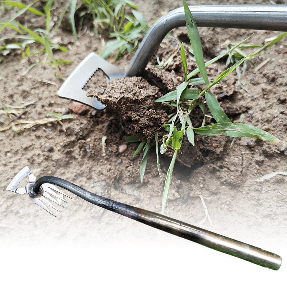 Multifunctional Garden Rake And Hand Weeder Weed Puller For Soil Loosening