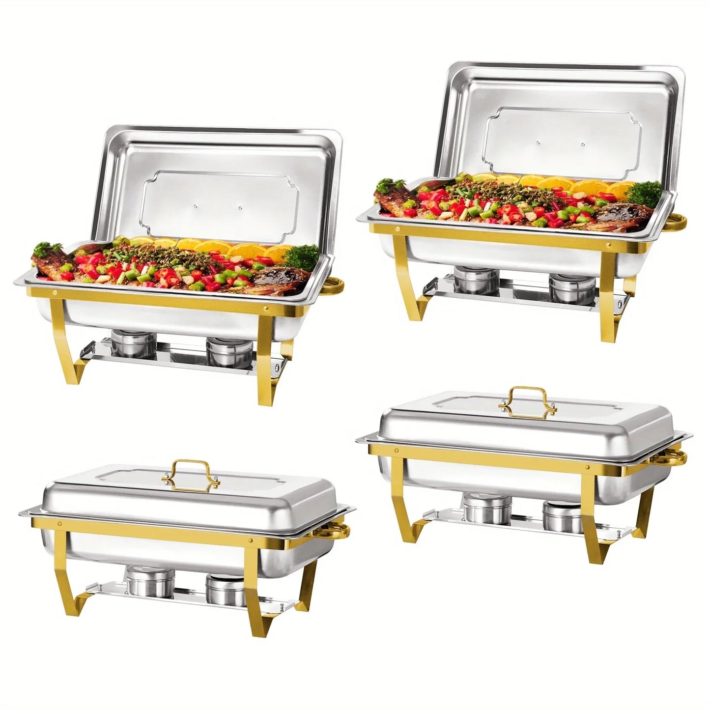 4 Pack 8Quart Chafing Dish Buffet Set Stainless Steel Warmer