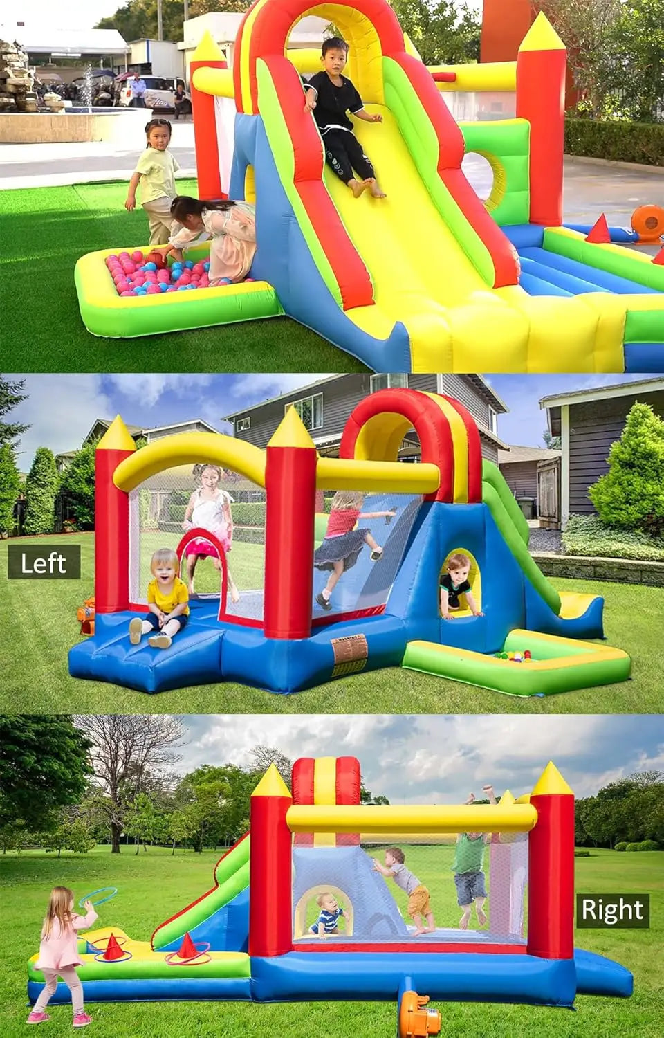 Large Bounce House for Kids with Tall Slide Climbing Wall