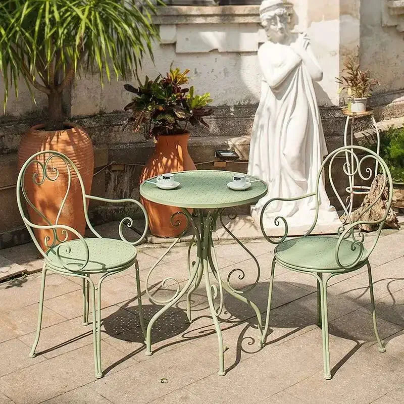 European Minimalist Iron Outdoor Garden Table And Chair Set
