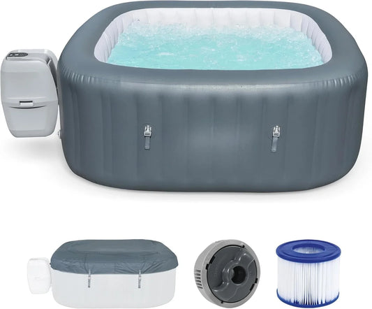 SaluSpa AirJet 4 to 6 Person Inflatable Hot Tub Gray