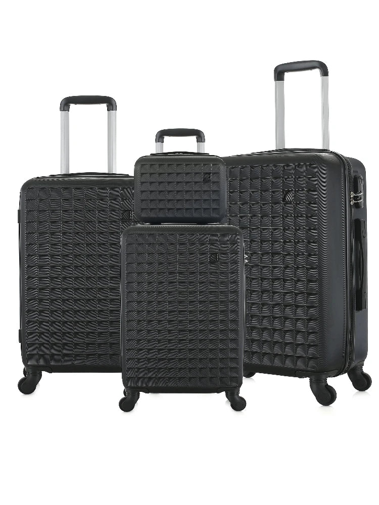 4 Piece ABS Hardside Spinner Luggage Set 18 23 27 13 Cosmetic Case 3 Digit Lock