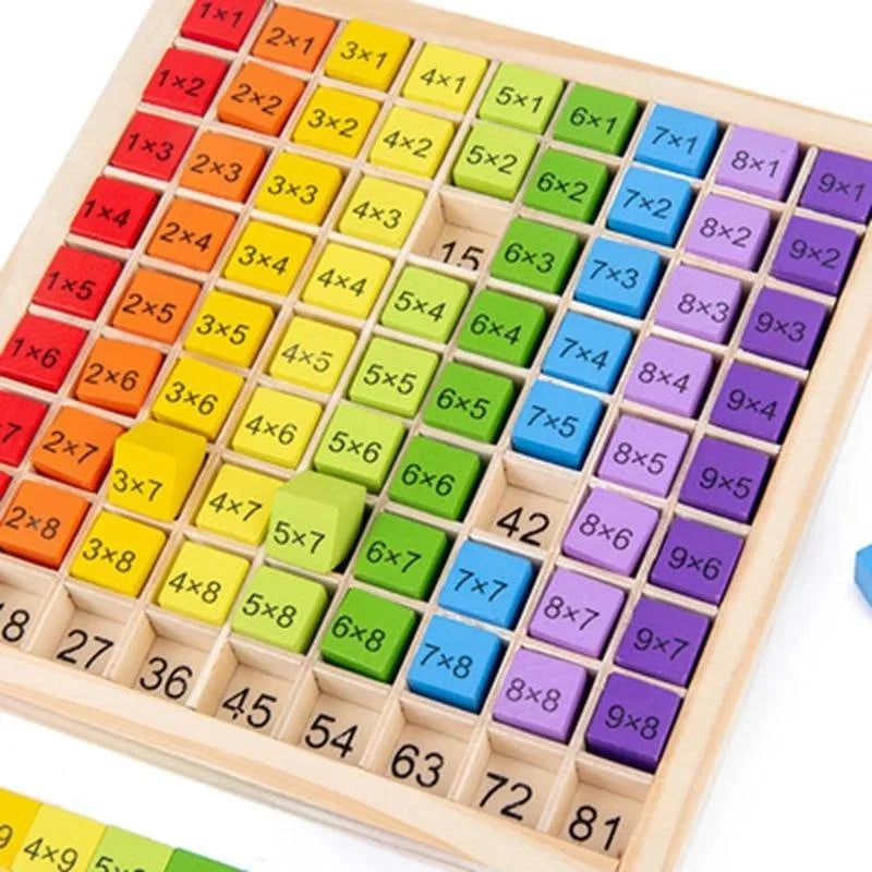 Wooden Math Toys For Kids 99 Multiplication Table Arithmetic Learning Aids