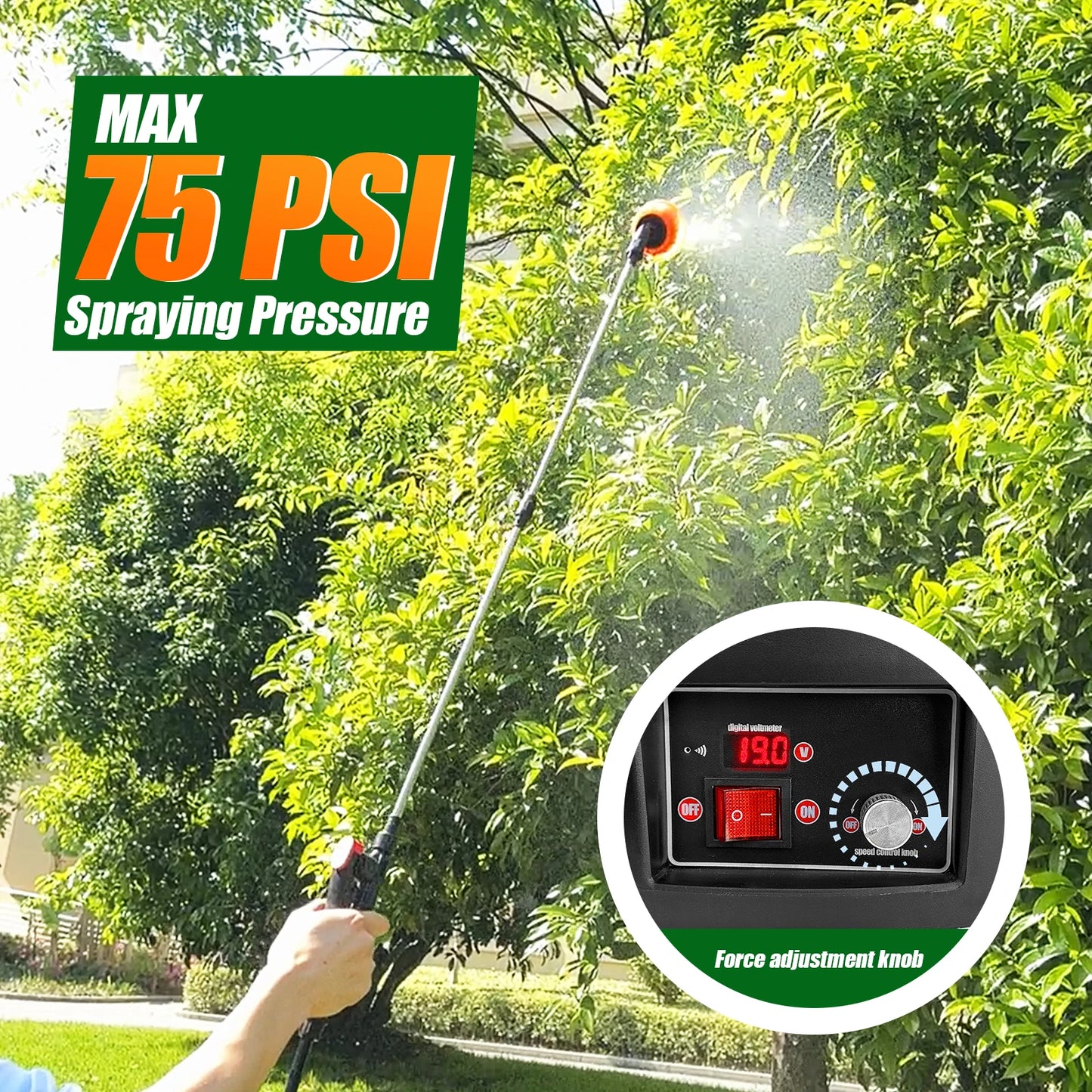 16L Garden Electric Sprayer Backpack Sprayer 100 PSI Telescopic Wand 5 Nozzles
