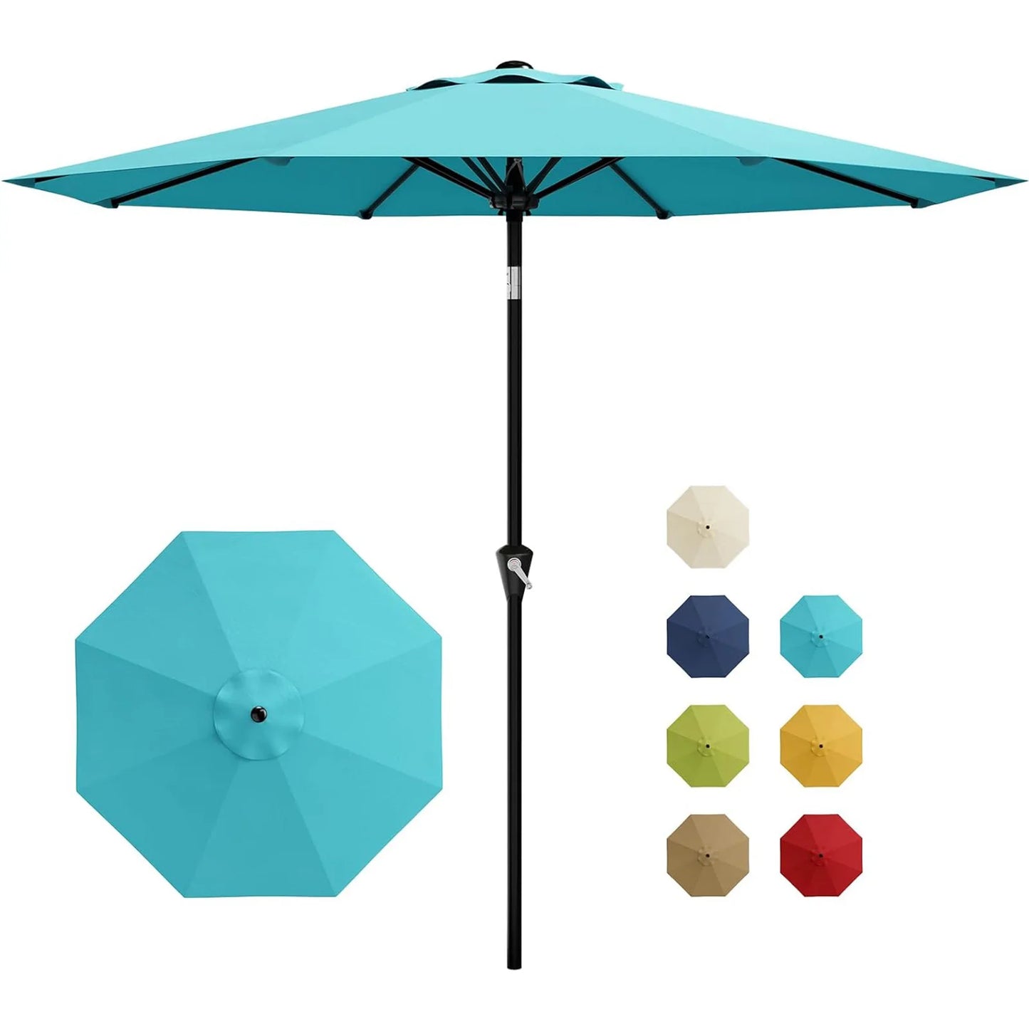 10 Foot Patio Market Umbrella With Crank Lift and Tilt Waterproof