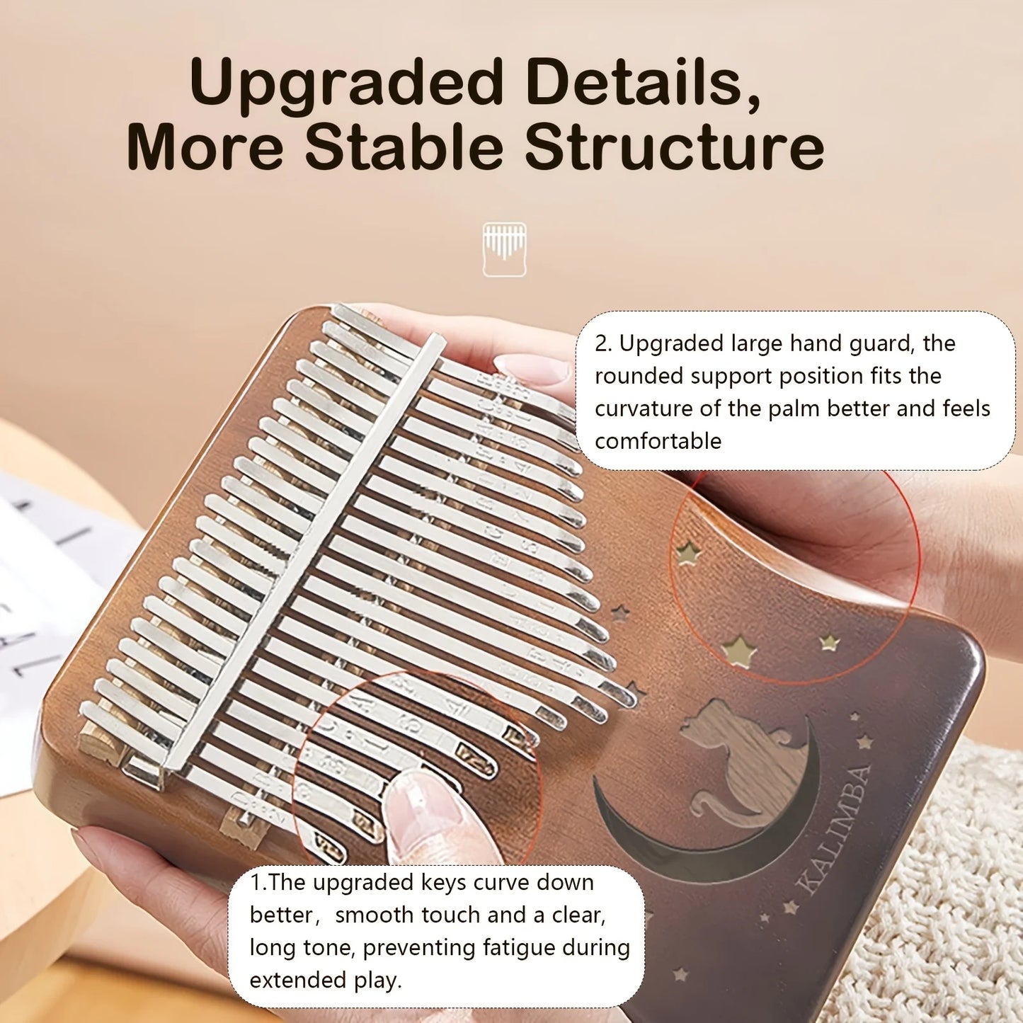 Portable Wooden Kalimba Thumb Piano African Finger Instrument Handmade Music Equipment for Beginners And Experts