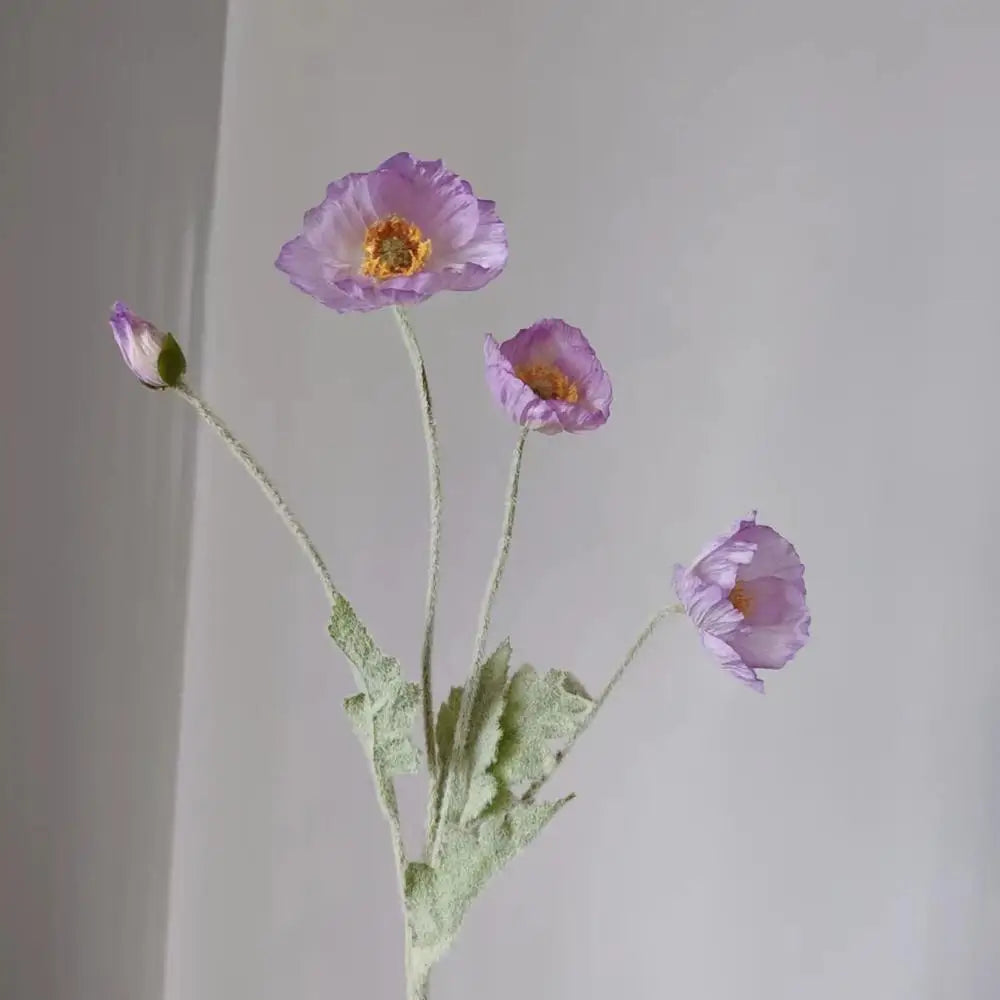 4 Head Poppy Artificial Flowers Bouquet For Home Decor Wedding Party Diy