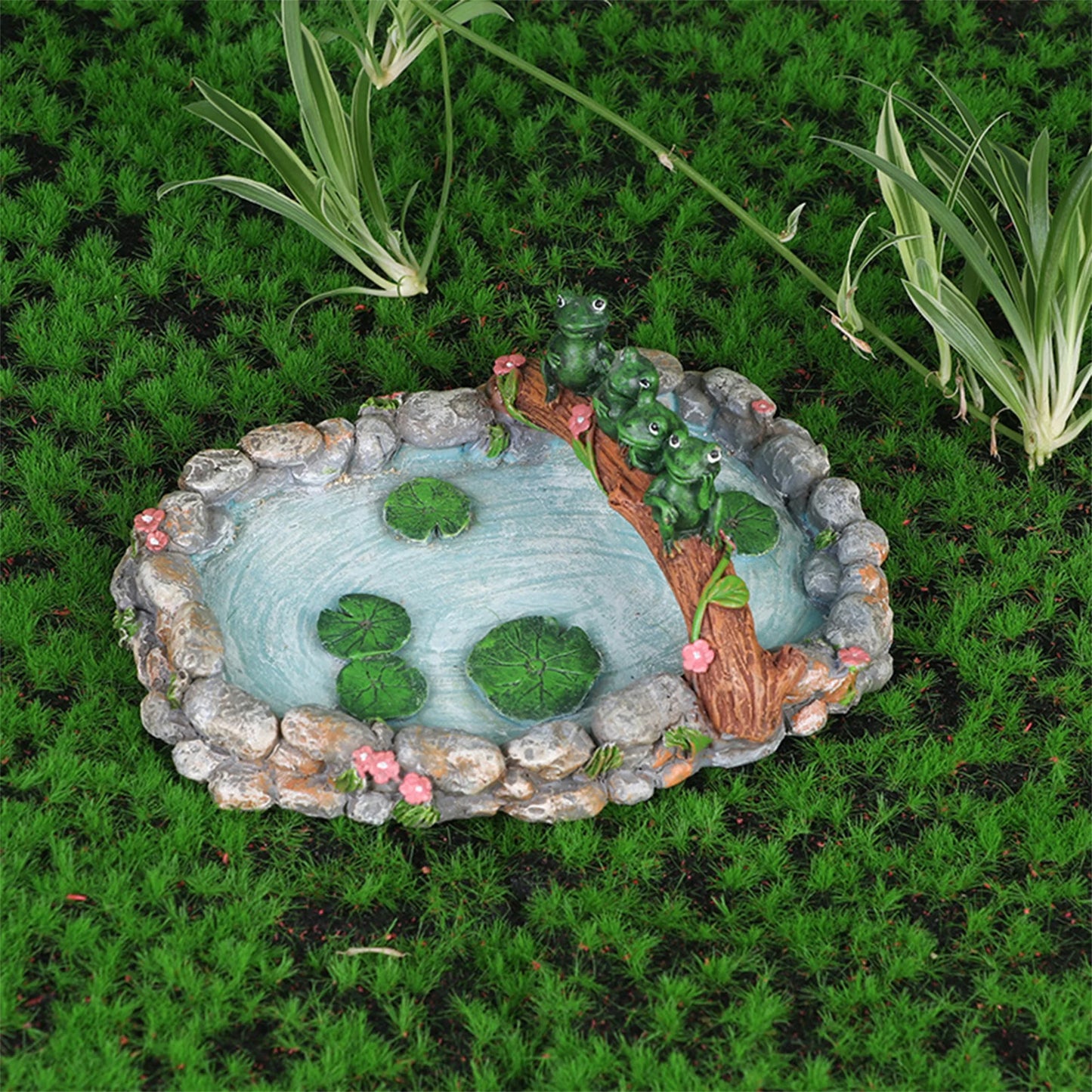 Whimsical Turtle Pond Garden Statue Outdoor Decor Figurine