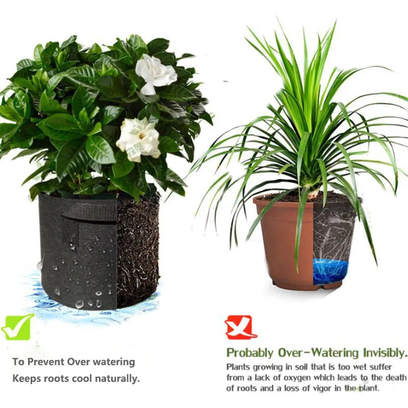 Thickened Nonwoven Grow Bags 1 to 12 Gallons with Handles for Vegetables