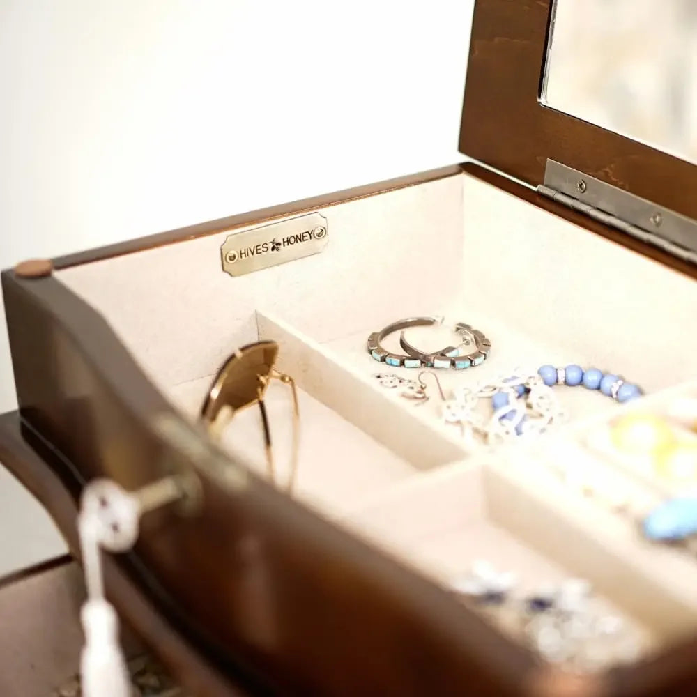 Locking Jewelry Storage Organizer with Top Flip Mirror, 7 Drawers, Jewelry Chest Armoire, Jewelry Box for Necklace, Earring