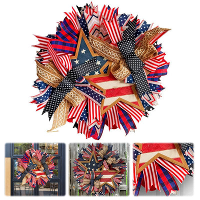 Patriotic 4th Of July Wreath Independence Day Front Door Decor