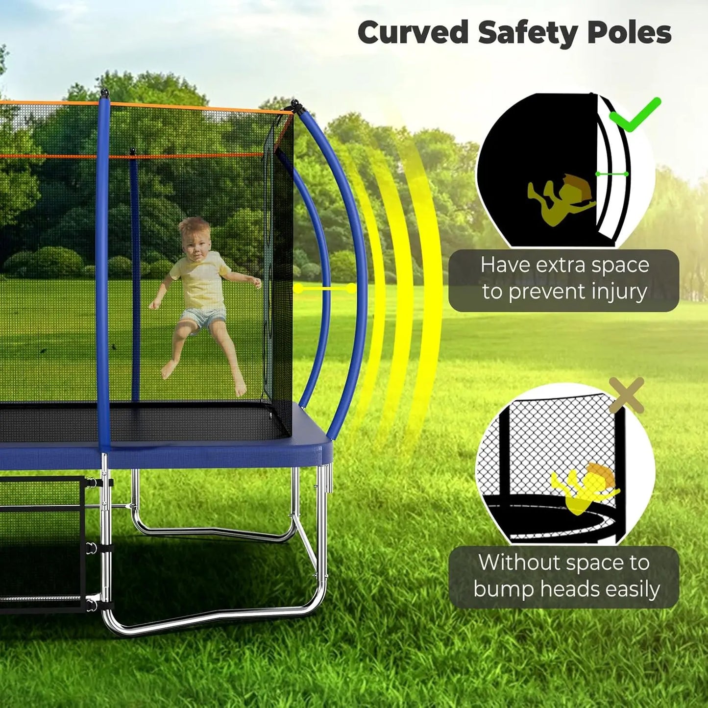 14Ft Outdoor Rectangle Trampoline For Kids And Adults