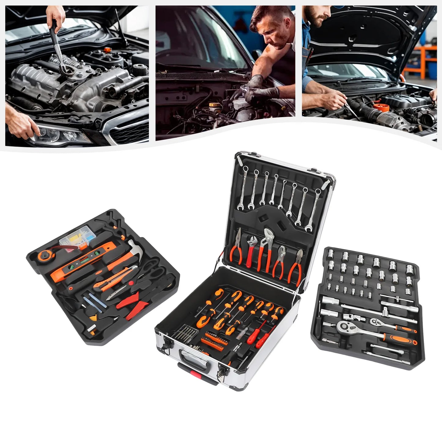 Trolley Case Tool Box Set Rust-Resistant Household Hand Tool Kit Mixed Hand Tool Kit for Home Maintenance/Garden Care