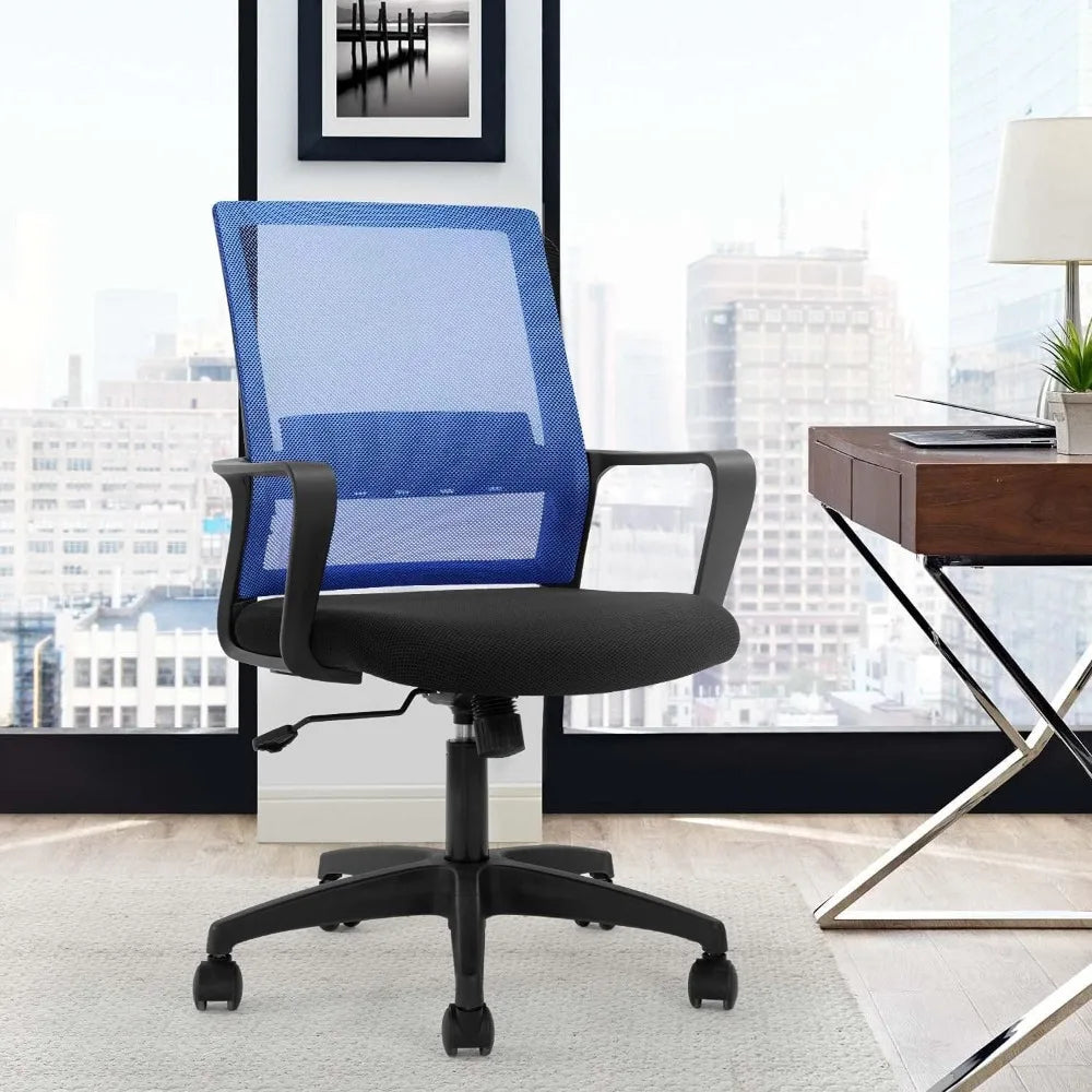 Office Chair Ergonomic Desk Chair Mid-Back Mesh Computer Chair Lumbar Support Comfortable Executive Adjustable Black