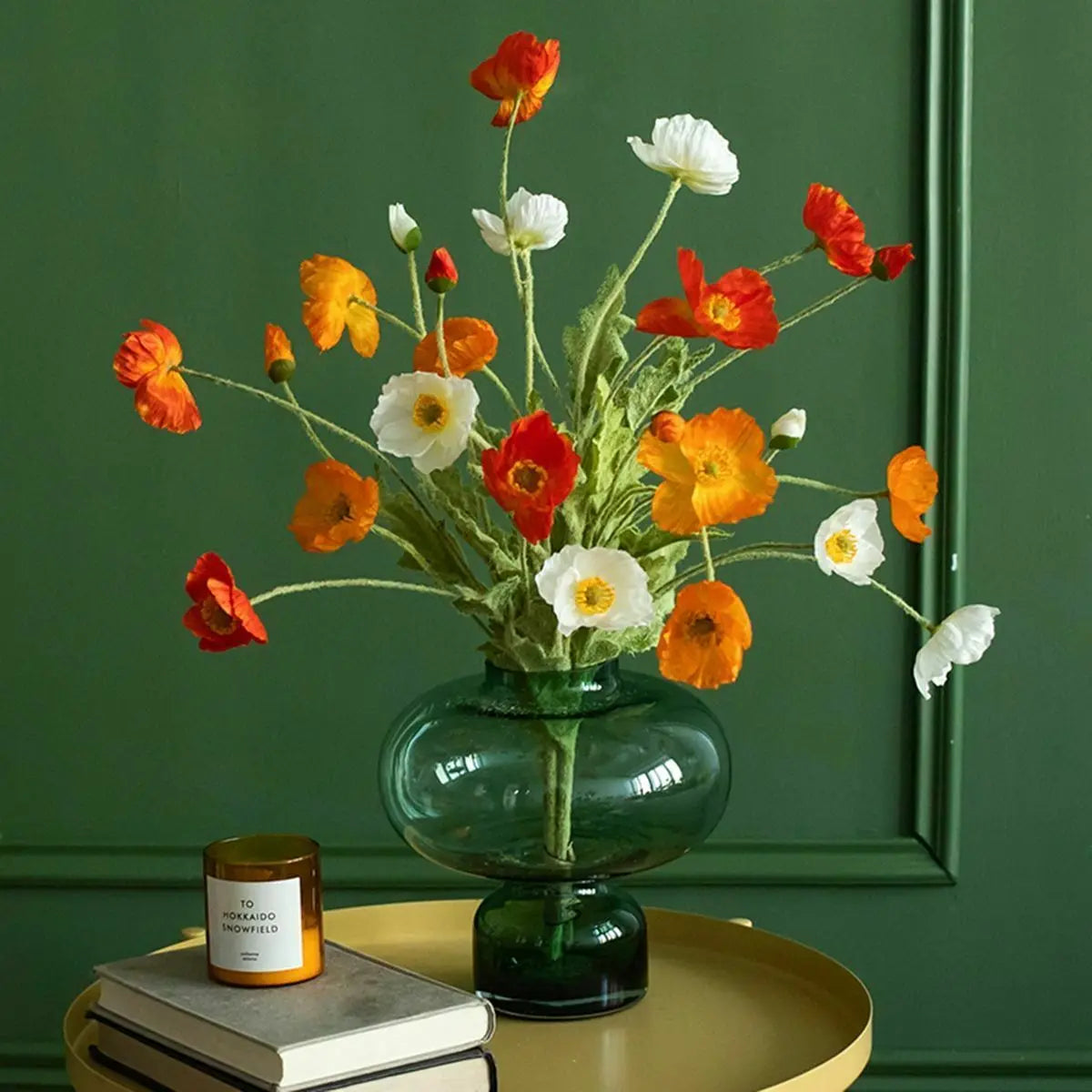 4 Head Poppy Artificial Flowers Bouquet For Home Decor Wedding Party Diy