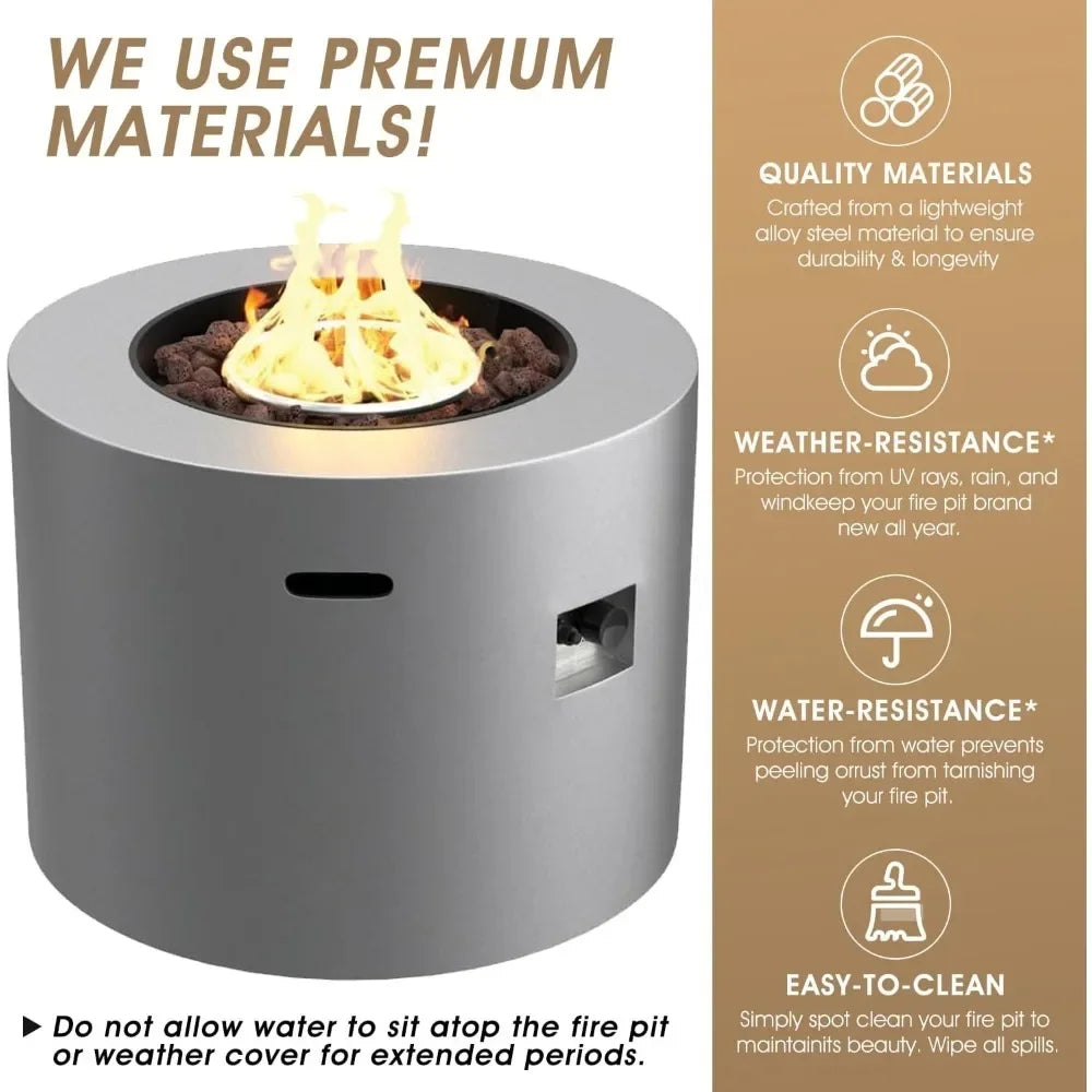 32 Inch Square Propane Fire Pit Table 50000 BTU Alloy Steel Outdoor Gas Fire Pit