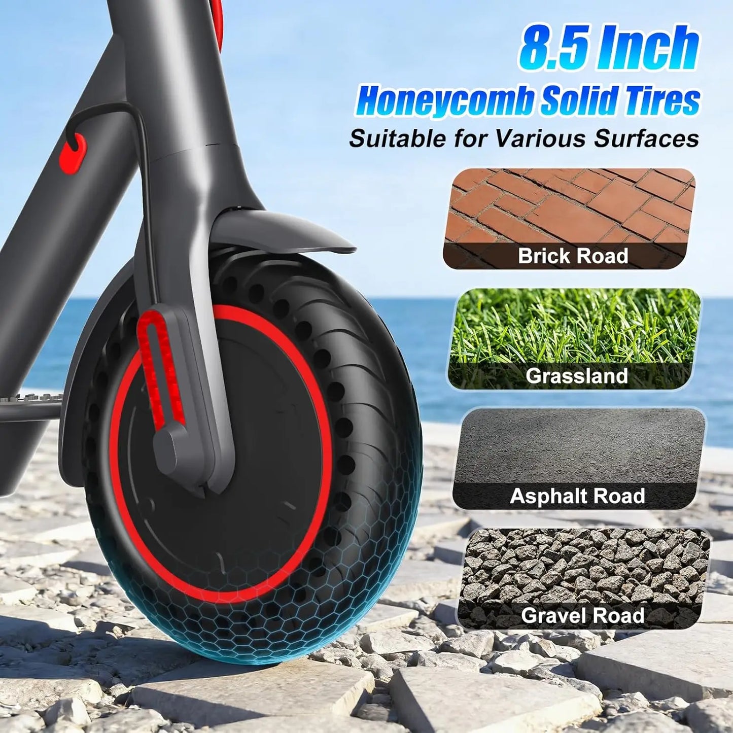 350W Folding Electric Scooter 36V Battery 18 MPH 15 Mile Range App