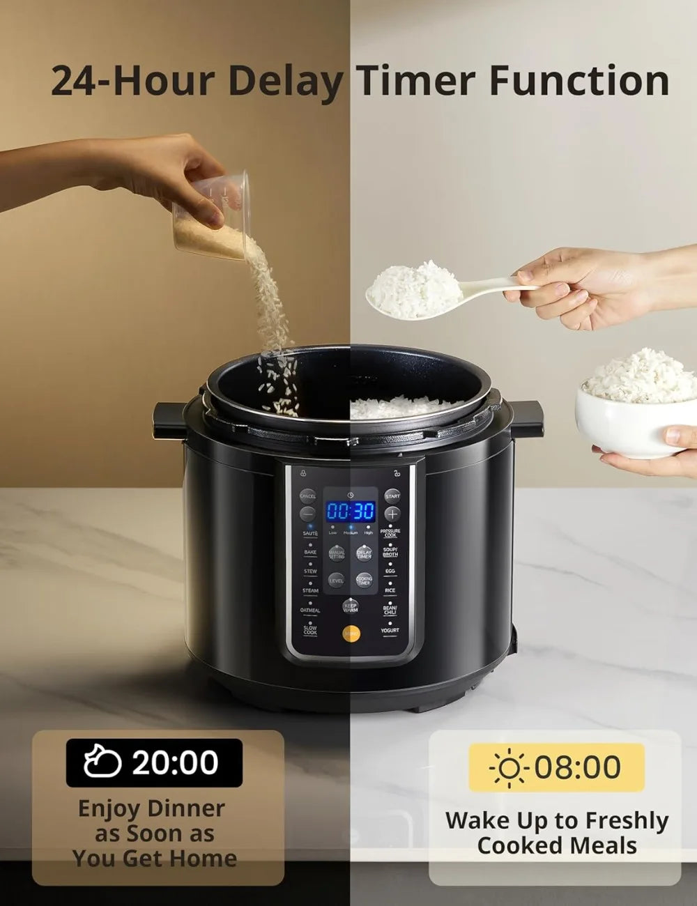 12 In 1 Electric Pressure Cooker 6 Quart Rice Cooker Slow Cooker Yogurt Maker