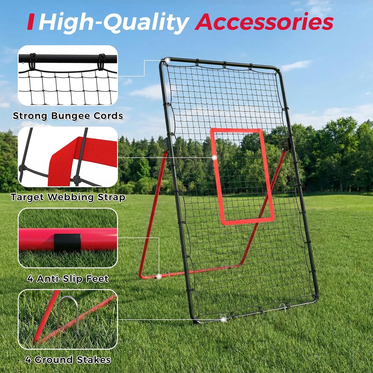 Adjustable 7x4 Ft Volleyball Rebounder Net for Bumping Spiking and Setting