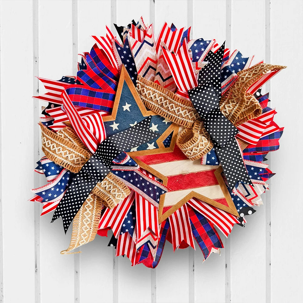 Patriotic 4th Of July Wreath Independence Day Front Door Decor