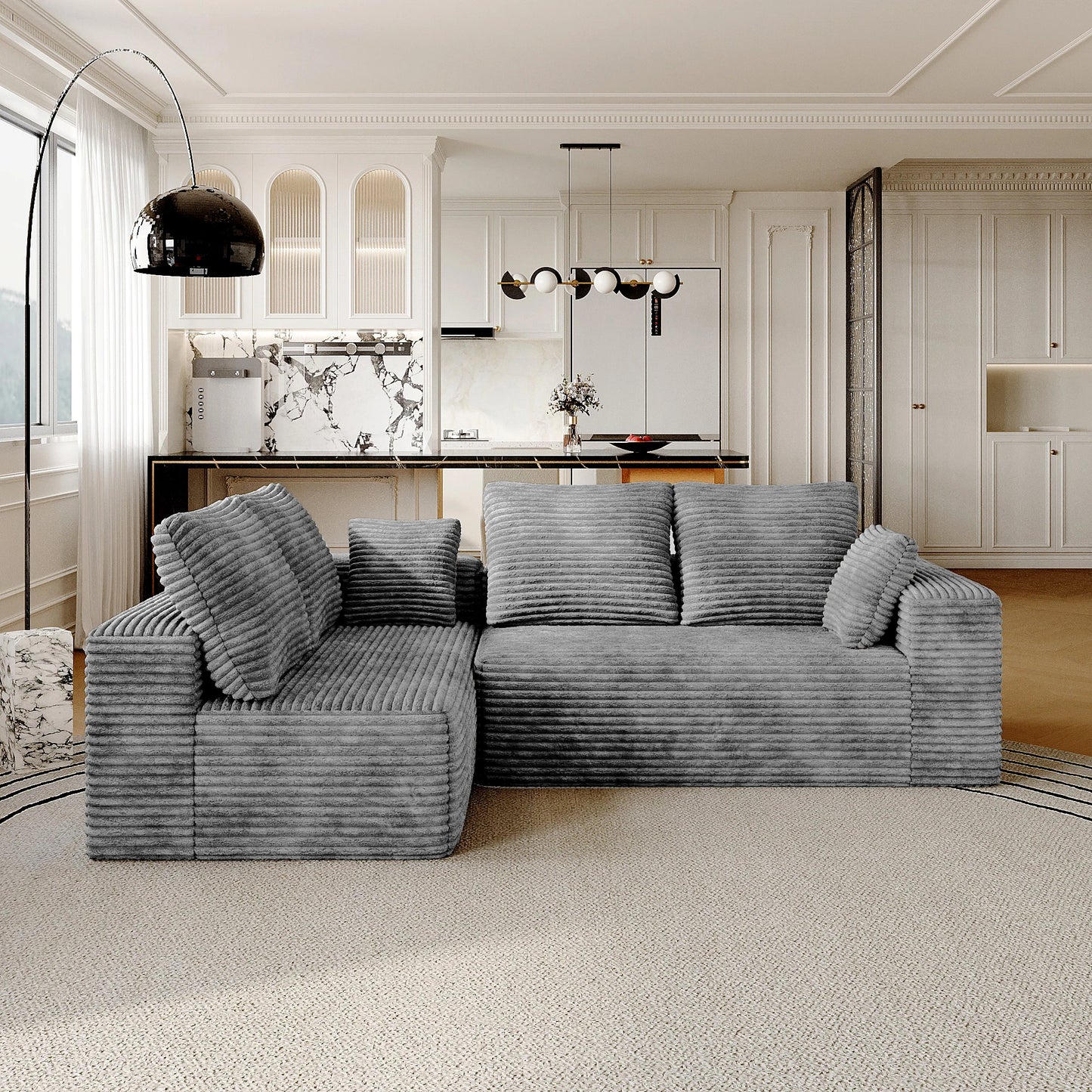 Sdorens 104 Inch Cloud Sectional Sofa With L Shape Chaise Living Room Bedroom
