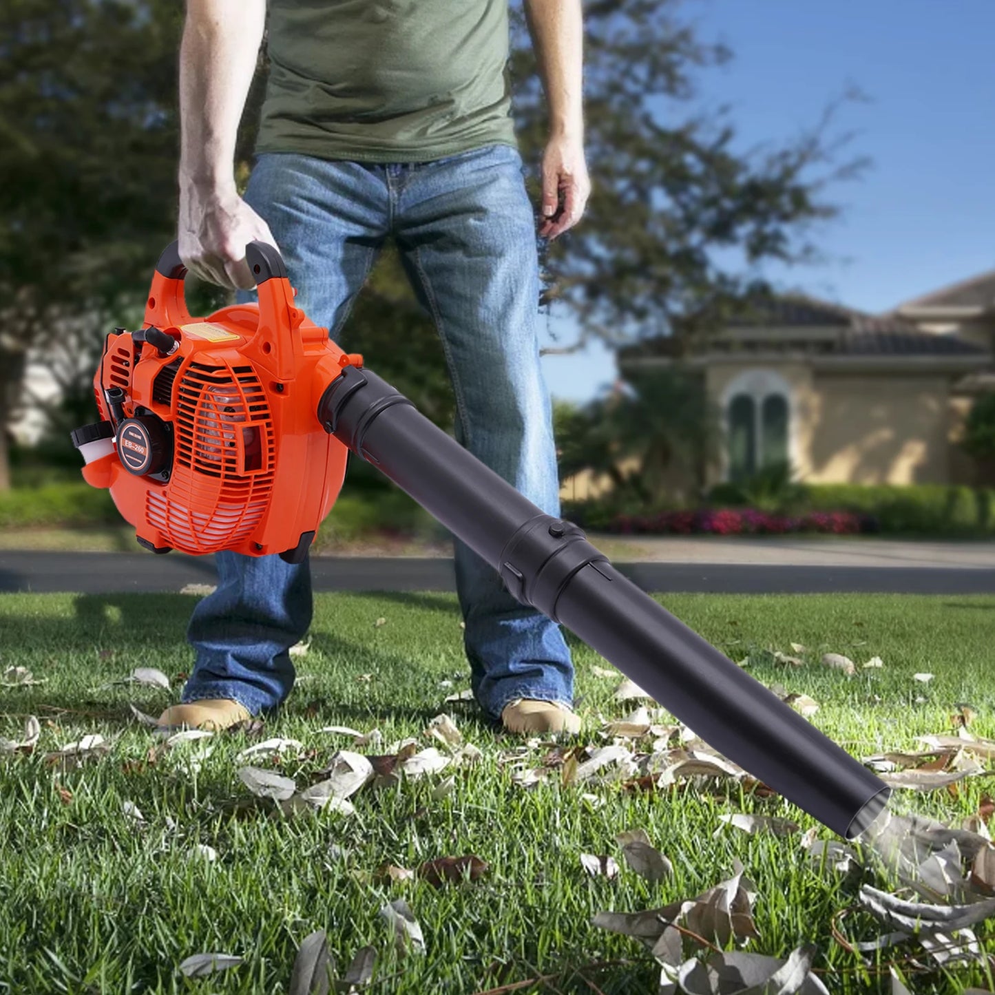 Gas Leaf Blower 25.4cc 2 Stroke Handheld Dust Blower Tool