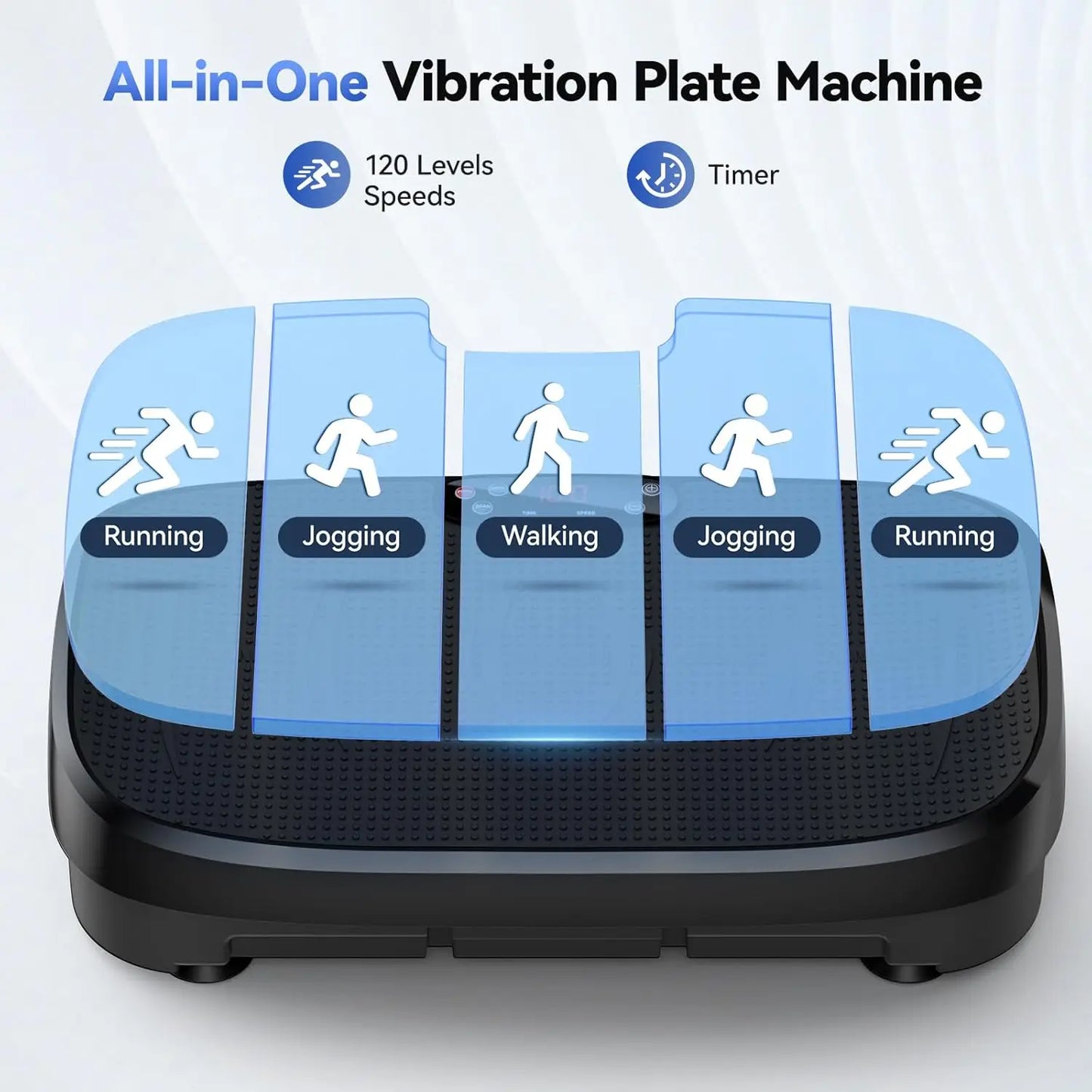 120 Speed Vibration Plate Whole Body Workout Quiet Operation Compact Home Gym