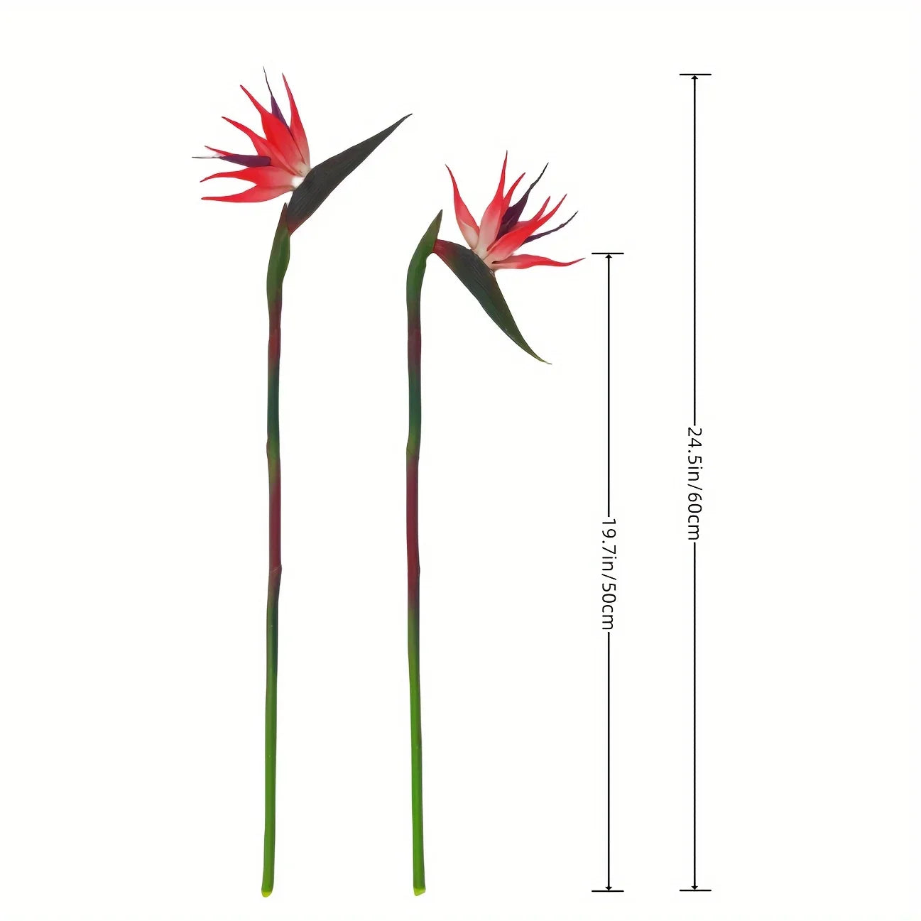3 Piece Artificial Bird Of Paradise Flowers 24 Inch Long Stems For Home Decor