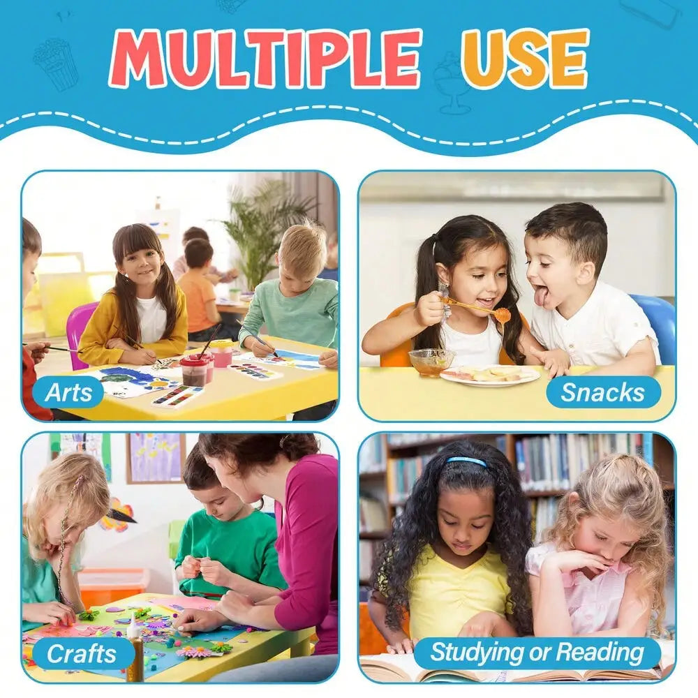 Kids Table and 4 Chairs Set for Toddlers Colorful Activity Play Furniture