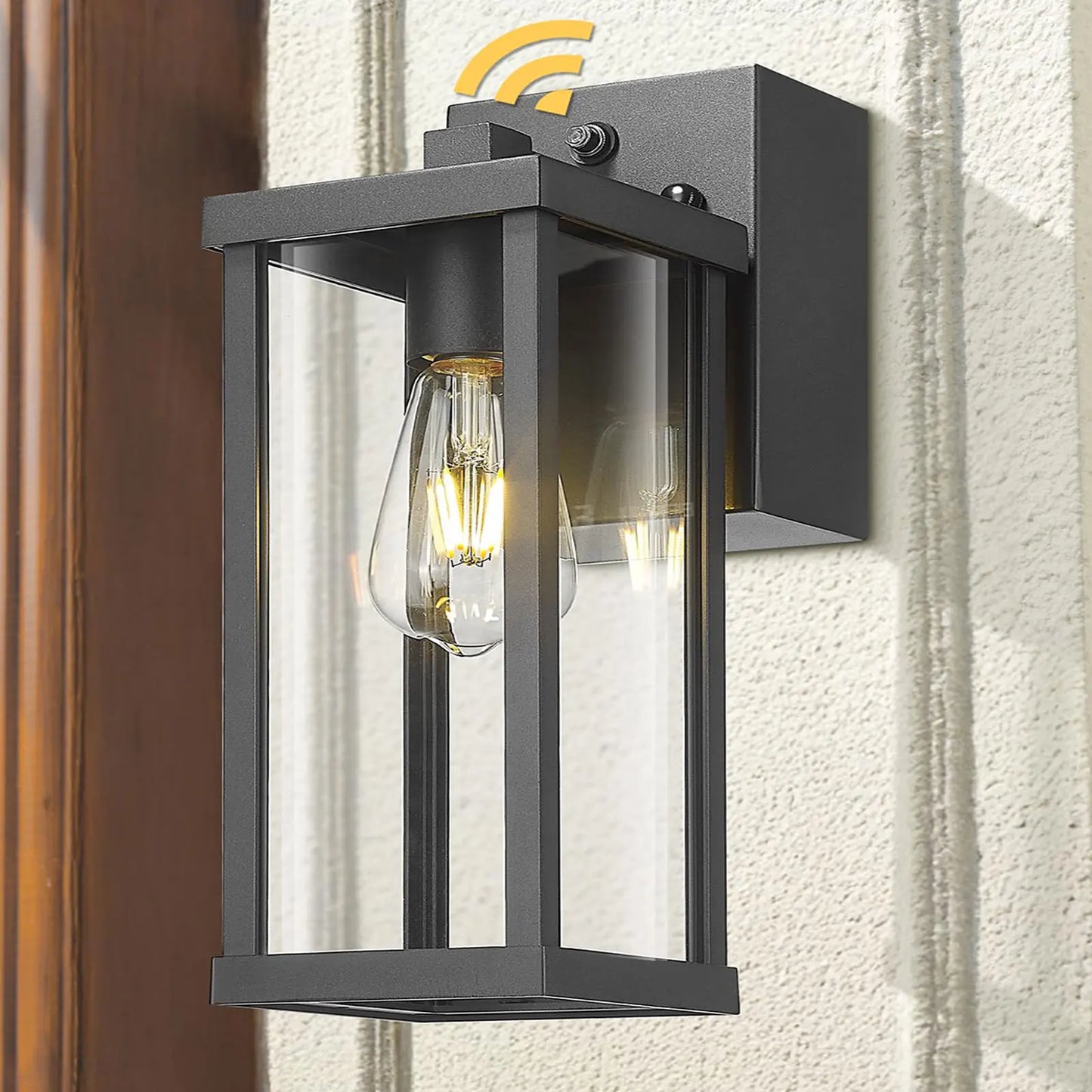 Porch Light With GFCI Outlet Dusk To Dawn Outdoor Wall Mount LED Fixture