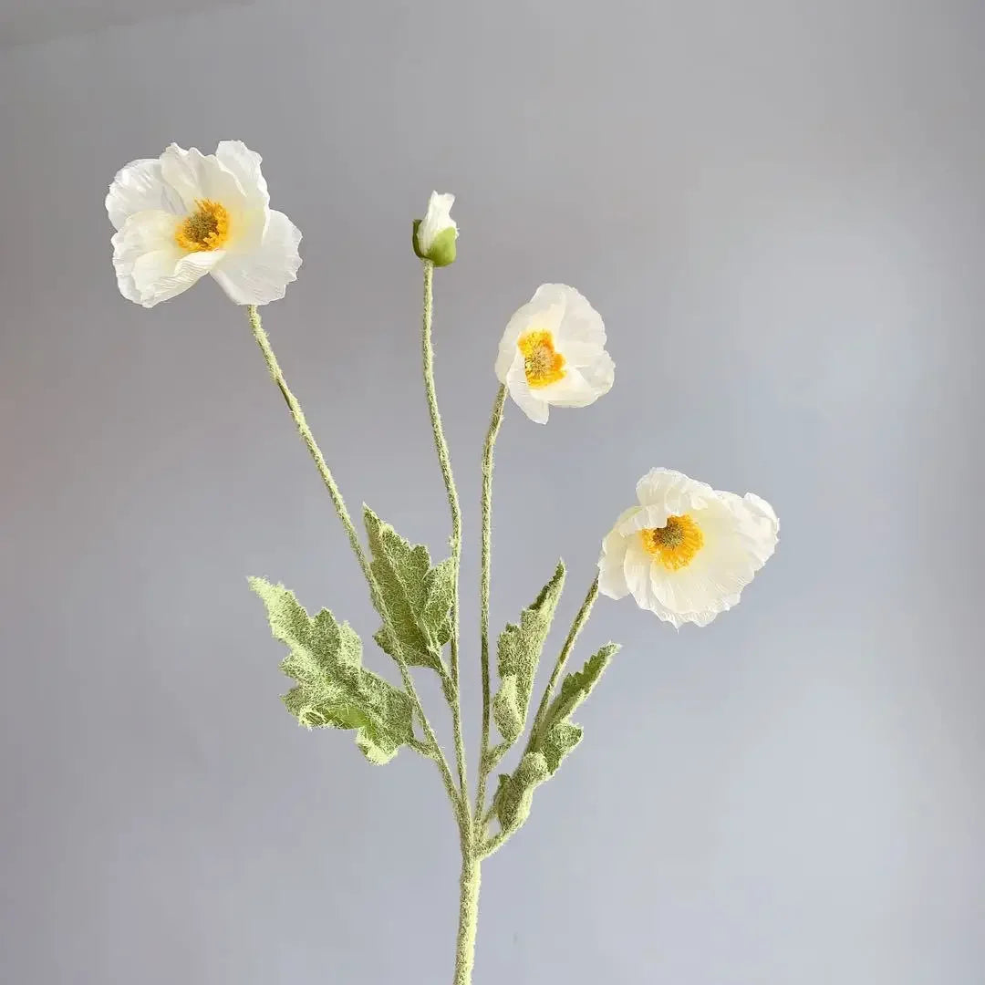 4 Head Poppy Artificial Flowers Bouquet For Home Decor Wedding Party Diy