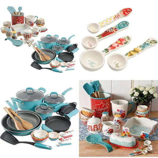The Pioneer Woman Speckle 24 Piece Turquoise Cookware Set