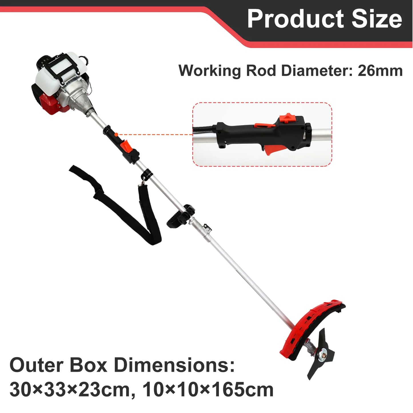 4 Stroke Gas Weed Eater 31cc 13 Inch Straight Shaft Lawn Trimmer